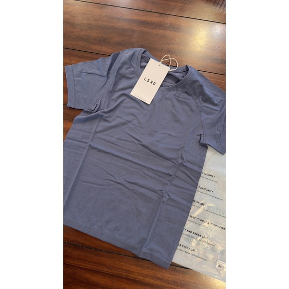 LSKD AeroFLX+ Seamless Tee Night Shadow Workout Shirt Womens Medium NWT NEW - Picture 12 of 16